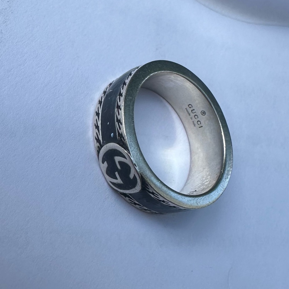 Gucci Black silver ring size 6.25